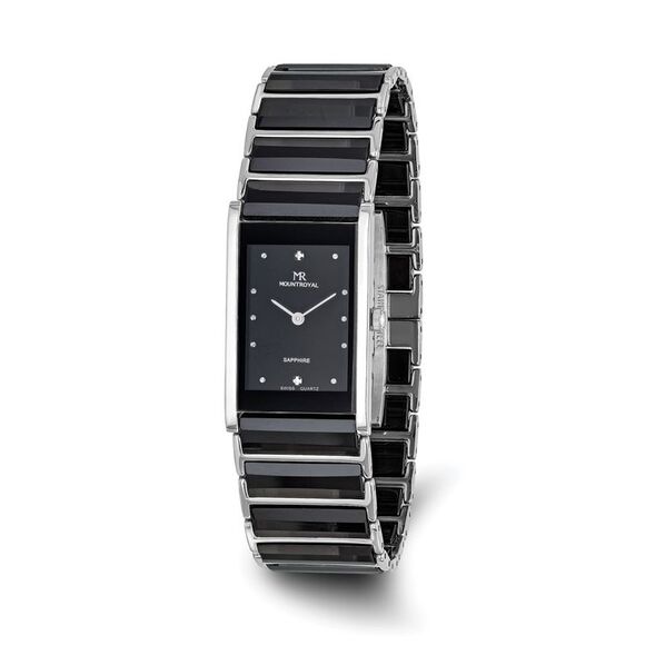 Mountroyal Mens Ceramic Swiss Movement 22x29mm Watch